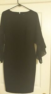 Black Elegant ruffle sleeves dress